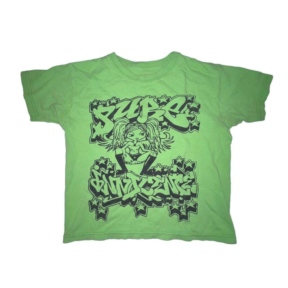 baby angel lime green graphic baby tee